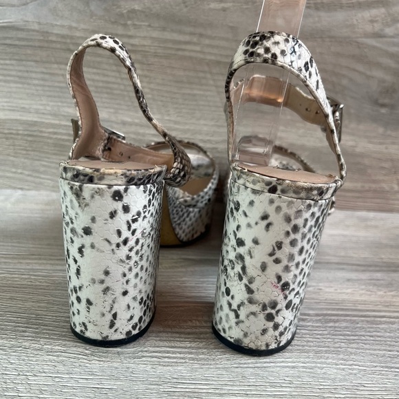 Woman’s topshop well worn leather snake embossed chunky heel and platform sz 8.5 - Picture 7 of 13